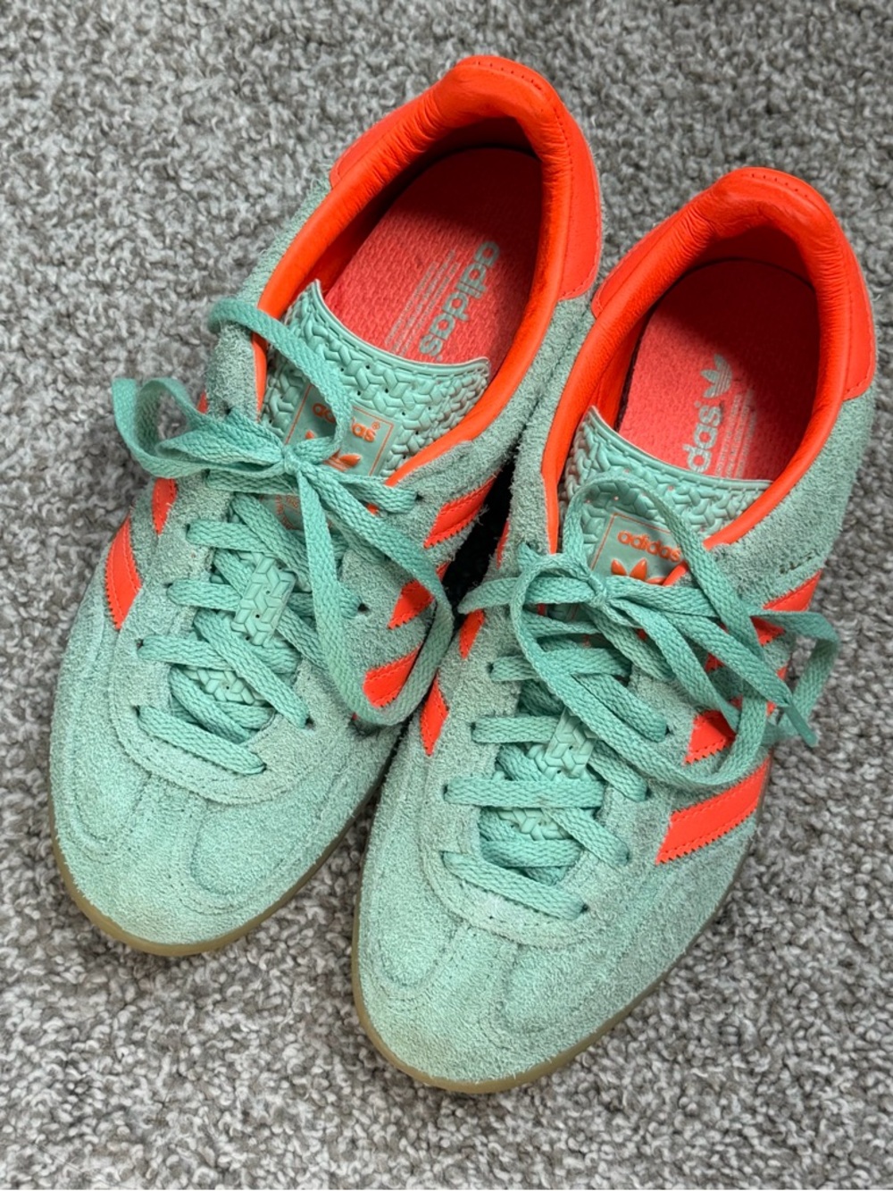 Adidas Gazelle Indoor Mint & Fluorescent Orange with Gum Sole - Picture 6 of 10